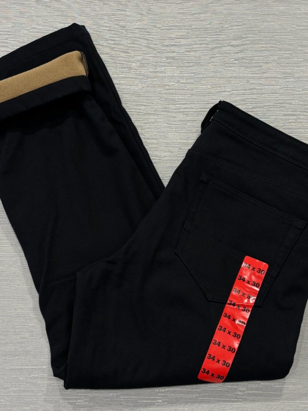CAT Caterpillar Work Pants Mens 34 x 30 Brown Canvas Fleece Lined Insulated